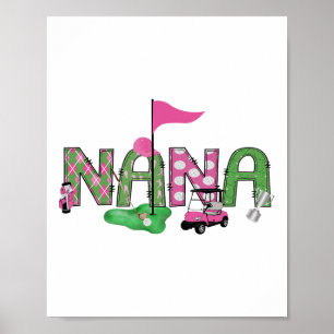 Affiche Golf Nana Pink Trou En Un Golf 1ère Fille Annivers