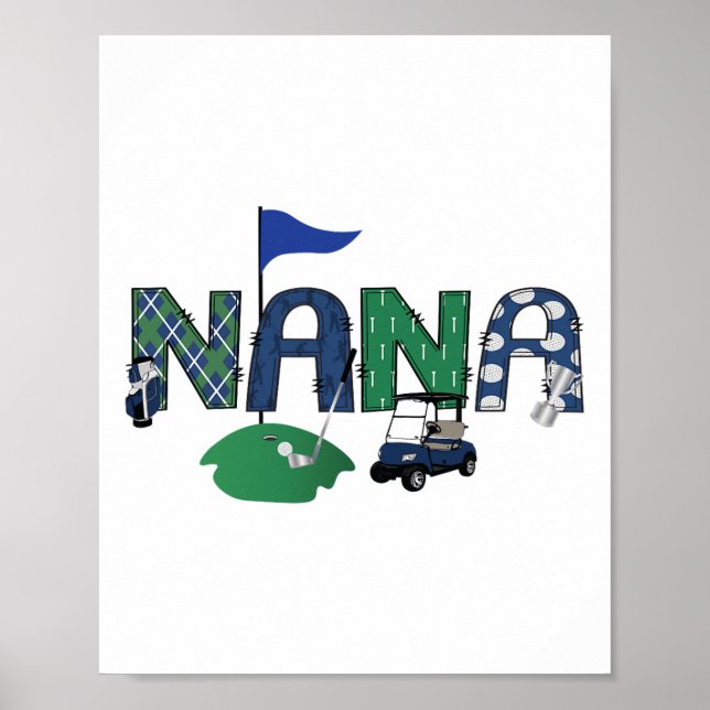 Affiche Golf Nana Trou En Un Golf Première Fête D'Annivers (Devant)