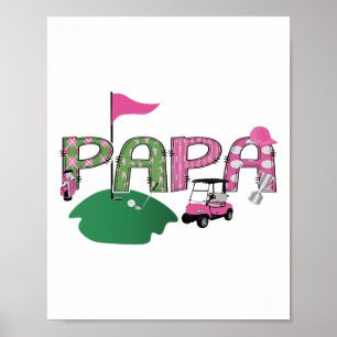 Affiche Golf Papa Hole in One Golf 1ère fête d'anniversair