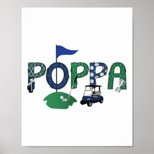 Affiche Golf Poppa Trou En Un Golf Première Fête D'Anniver