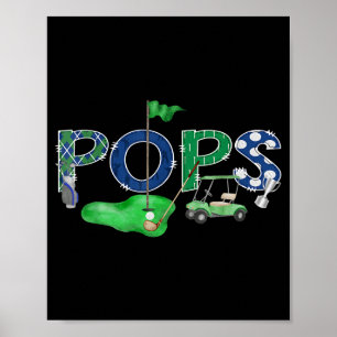 Affiche Golf pops trou en un golf 1er anniversaire garçon