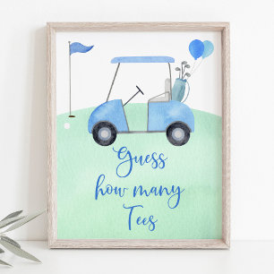 Affiche Golf Premier Anniversaire Par-tee Devinez Combien 