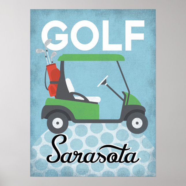 Affiche Golf Sarasota Floride - Voyage Rétro Vintage (Devant)