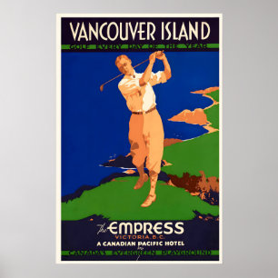 Affiche Golf tous les jours de l'année, île de Vancouver,