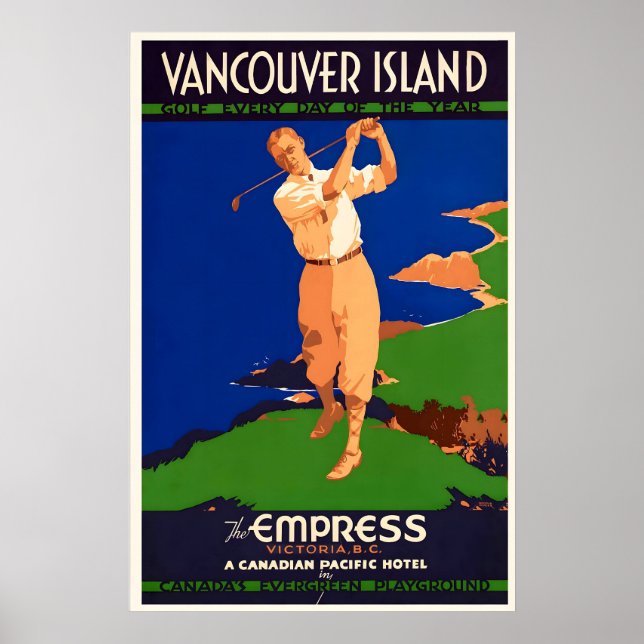Affiche Golf tous les jours de l'année, île de Vancouver,  (Devant)