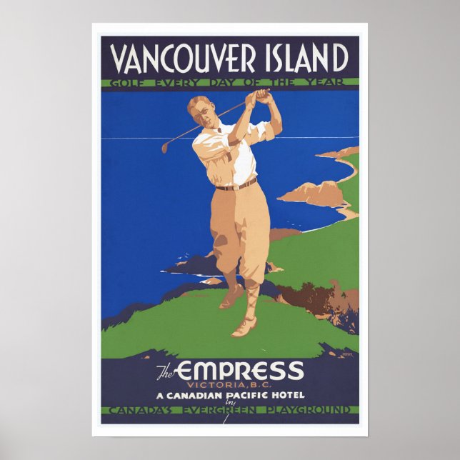 Affiche Golf Vancouver Island Canada - Vintage voyage (Devant)