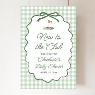 Affiche Golf Vert Nouveau au Club Baby Shower Bienvenue
