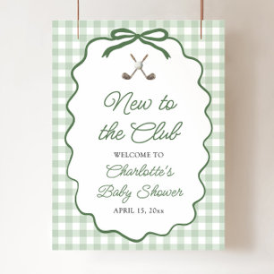 Affiche Golf Vert Nouveau au Club Baby Shower Bienvenue