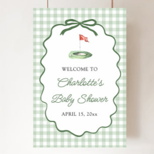 Affiche Golf Vert Nouveau au Club Baby Shower Bienvenue