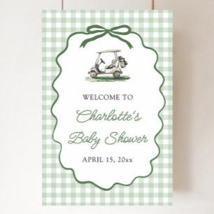Affiche Golf Vert Nouveau au Club Baby Shower Bienvenue