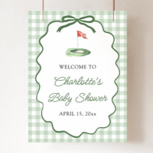 Affiche Golf Vert Nouveau au Club Baby Shower Bienvenue