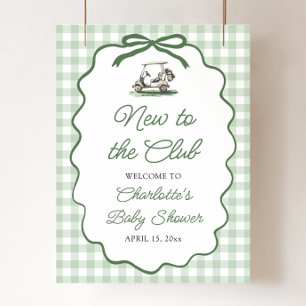 Affiche Golf Vert Nouveau au Club Baby Shower Bienvenue