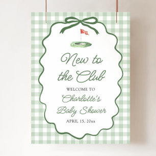 Affiche Golf Vert Nouveau au Club Baby Shower Bienvenue