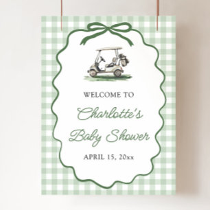 Affiche Golf Vert Nouveau au Club Baby Shower Bienvenue