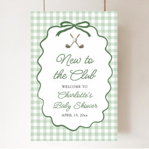 Affiche Golf Vert Nouveau au Club Baby Shower Bienvenue