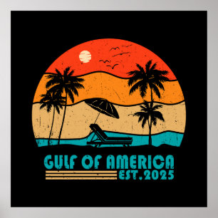 Affiche Golfe d'Amérique conception patriotique vintage-am