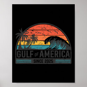 Affiche Golfe D'Amérique Depuis 2025 Retro Vintage Beach