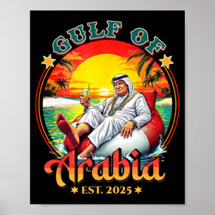 Affiche Golfe D'Arabie vintage Est 2025 Rétro Golfe D'Arab