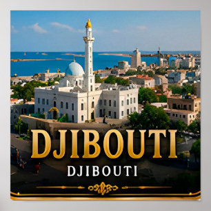 Affiche Golfe de Djibouti, côte et paysages volcaniques
