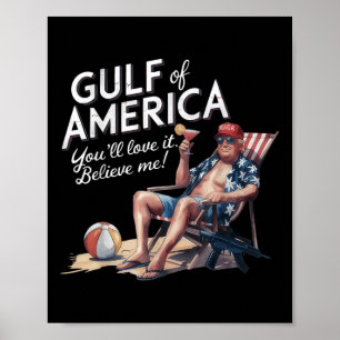 Affiche Golfe De L'Amérique Amusante Trump Plage De L'Usa