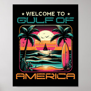 Affiche Golfe De L'Amérique Plage Coucher De Soleil Hommes