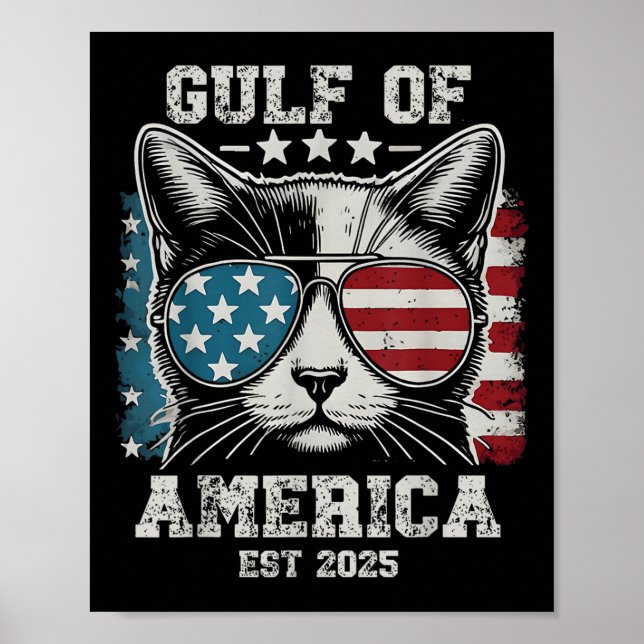 Affiche Golfe Des États-Unis Amérique Chat Drapeau Usa - G (Devant)