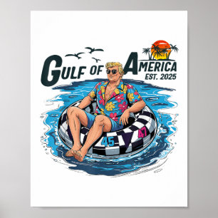 Affiche Golfe Des États-Unis Amérique Est 2025 Trump Drôle