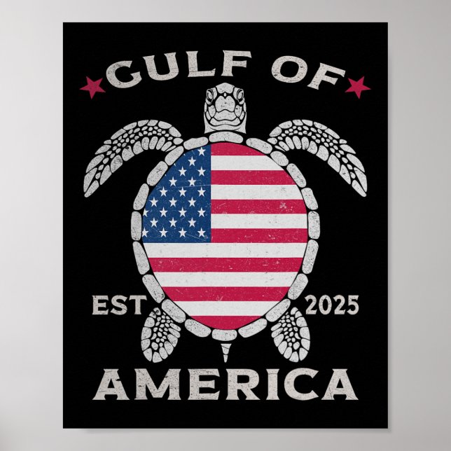 Affiche Golfe Des Etats-Unis Amérique Tortue Us Drapeau Es (Devant)