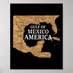 Affiche Golfe Des États-Unis D'Amérique Est 2025 Carte Rét