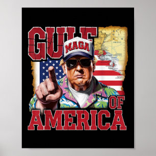 Affiche Golfe Des États-Unis D'Amérique Trump Salutation D