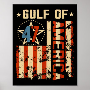 Affiche Golfe Des Etats-Unis Drapeau Américain Drôle Drôle