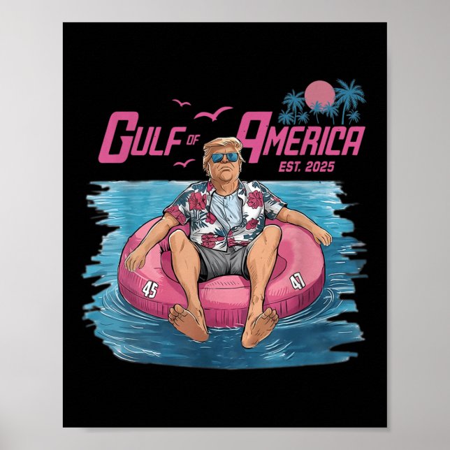 Affiche Golfe Des Etats-Unis Est 2025 Funny Trump Patrioti (Devant)