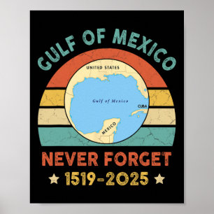 Affiche Golfe Des Etats-Unis Golfe Drôle Golfe Du Mexique