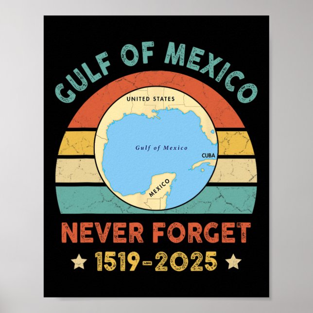 Affiche Golfe Des Etats-Unis Golfe Drôle Golfe Du Mexique  (Devant)