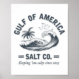 Affiche Golfe des Etats-Unis Salé depuis 2025 Drôle Mexiqu