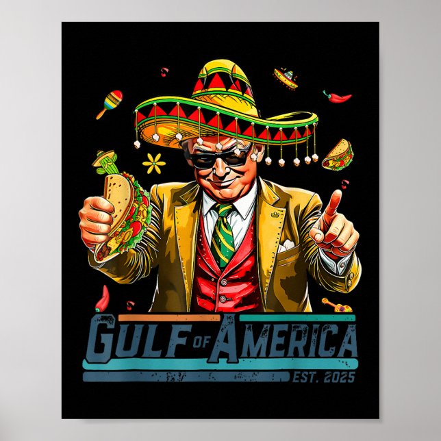 Affiche Golfe Des Usa Amérique Est 2025 Cinco De Mayo Trum (Devant)