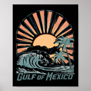 Affiche Golfe Du Mexique Depuis 1672 Plage Vintage 2 Côté