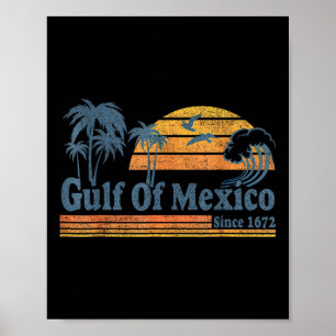 Affiche Golfe du Mexique depuis 1672 Rétro Vintage Plage