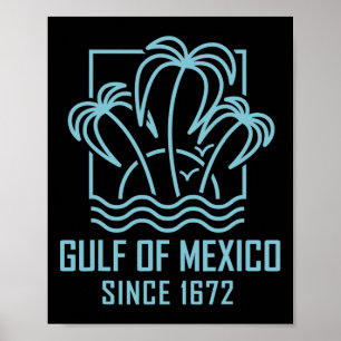 Affiche Golfe Du Mexique Depuis 1672 Retro Vintage Sunset&