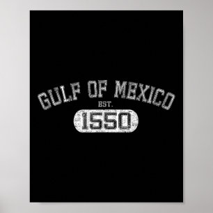 Affiche Golfe du Mexique Est 1550 Rétro Vintage Gulf Pour