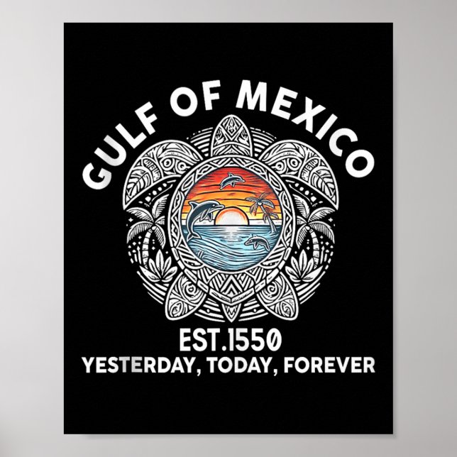 Affiche Golfe Du Mexique Forever Sea Turtle Golfe Du Mexiq (Devant)