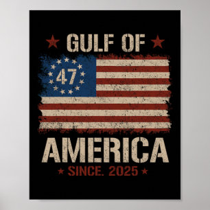 Affiche Golfe D'Usa Amérique Est 2025 47ème Drapeau Améric