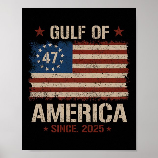 Affiche Golfe D'Usa Amérique Est 2025 47ème Drapeau Améric (Devant)