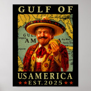 Affiche Golfe Rétro Amérique Mexique Trump Mexique Taco