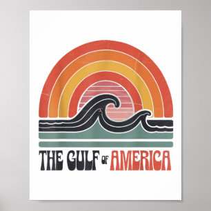 Affiche Golfe Rétro D'Amérique Du Sud Le Golfe Du Mexique