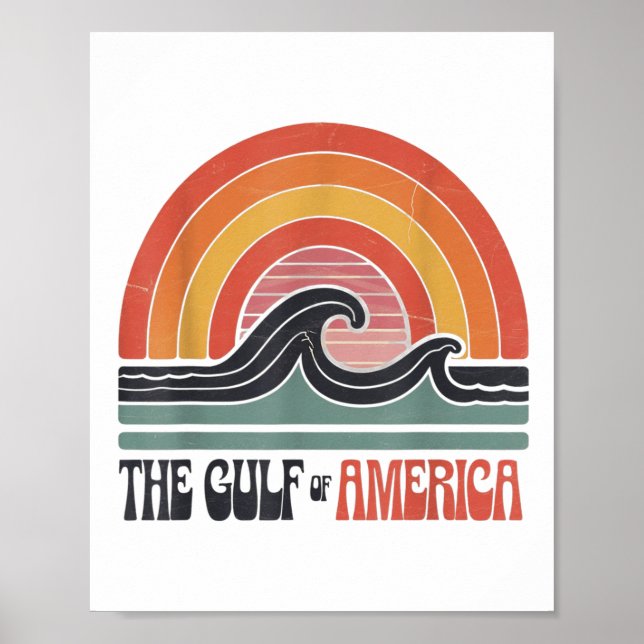 Affiche Golfe Rétro D'Amérique Du Sud Le Golfe Du Mexique  (Devant)