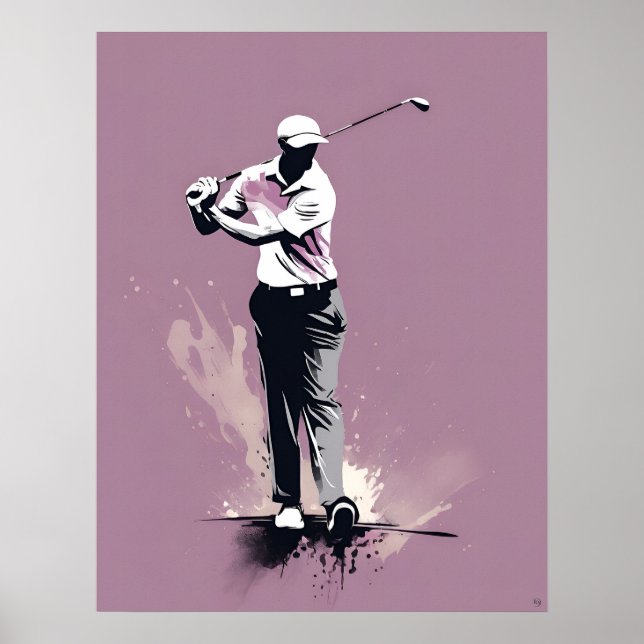 Affiche Golfer - Golf Art Imprimer (Devant)