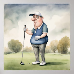 Affiche Golfer - Golf Art Print