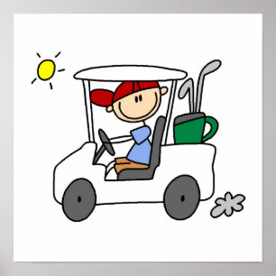 Affiche Golfer in Golf Cart