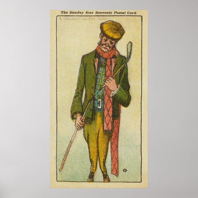 Affiche Golfer qui a eu une catastrophe sur les liens (Devant)
